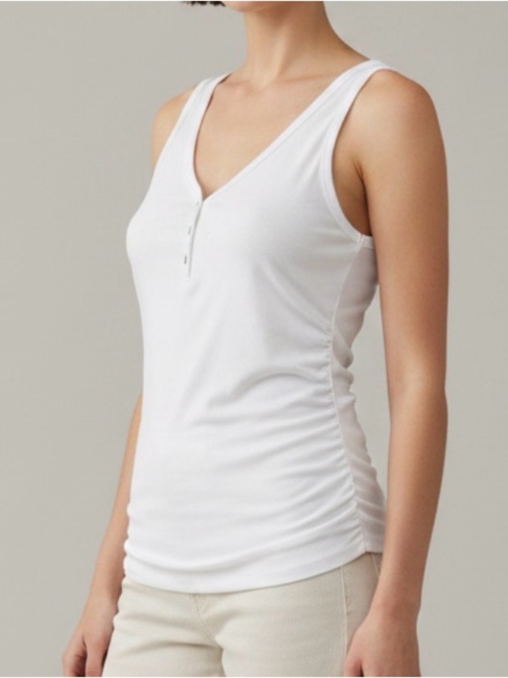 SHEIN Ruched Sides Ribbed Tank Top